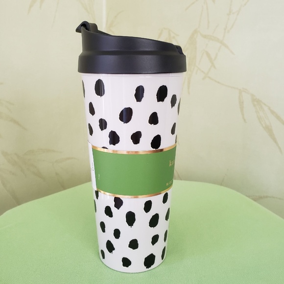 KATE SPADE FLAMINGO DOT TRAVEL MUG:NWT - Picture 5 of 8
